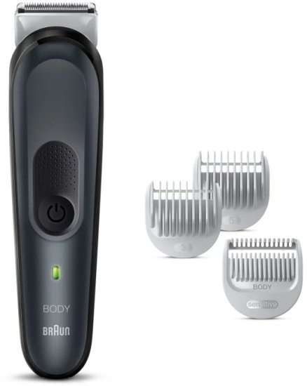 מציאון ועודפים - מכשיר Body Groomer לעיצוב שיער ואיזורים אינטימיים בגוף 0.5/3/5 מ''מ Braun Series 3 BG3350
