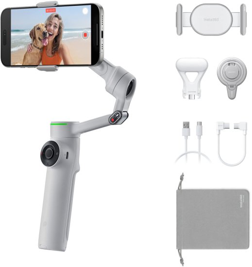 ערכת יוצרי תוכן - מייצב גימבל לסמארטפון Insta360 Flow 2 Pro - צבע אפור
