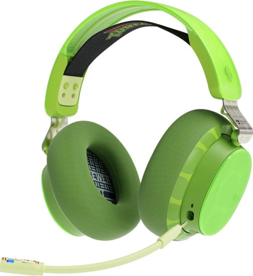 אוזניות Over-ear גיימינג אלחוטיות Skullcandy PLYR - צבע ירוק TMNT - מהדורה מוגבלת של צבי הנינג'ה