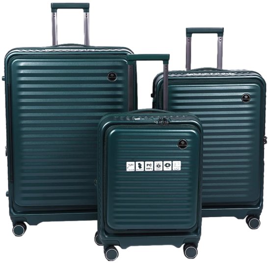 סט מזוודות קשיחות 20+24+28 אינץ' דגם MLS500 מבית Miracase - צבע ירוק כהה