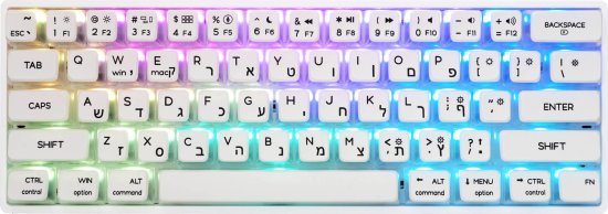 מקלדת גיימינג מכנית חוטית SKYLOONG GK61 Pudding - צבע לבן