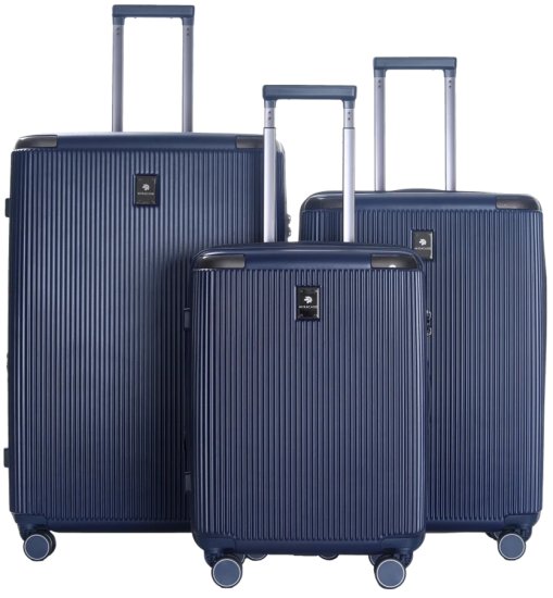 סט מזוודות קשיחות 20+24+28 אינץ' דגם MLS600 מבית Miracase - צבע כחול כהה