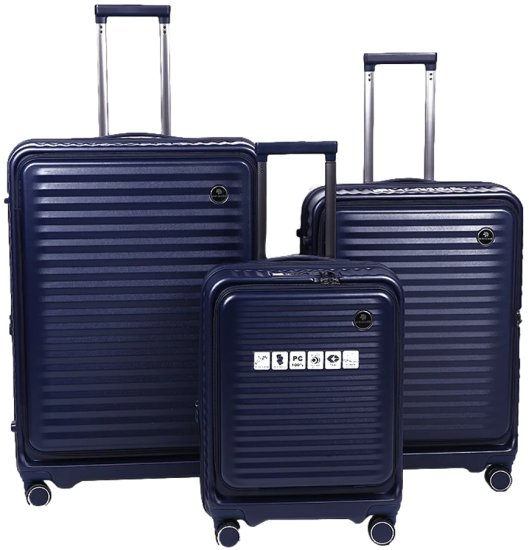 סט מזוודות קשיחות 20+24+28 אינץ' דגם MLS500 מבית Miracase - צבע כחול כהה