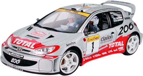 רכב מירוצים Peugeot 206 WRC קנה מידה 1:24 מבית Tamiya
