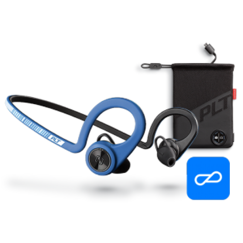 אוזניות ספורט אלחוטיות עם מיקרופון Plantronics BackBeat FIT Boost צבע כחול