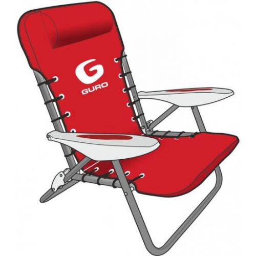 כסא חוף מתקפל עם מסגרת פלדה Guro  – צבע אדום