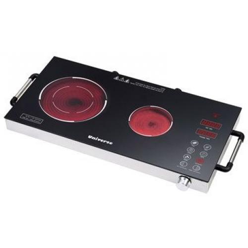 אונליין פלטת בישול כפול קרמי UNIVERSE 3201D - צבע אדום