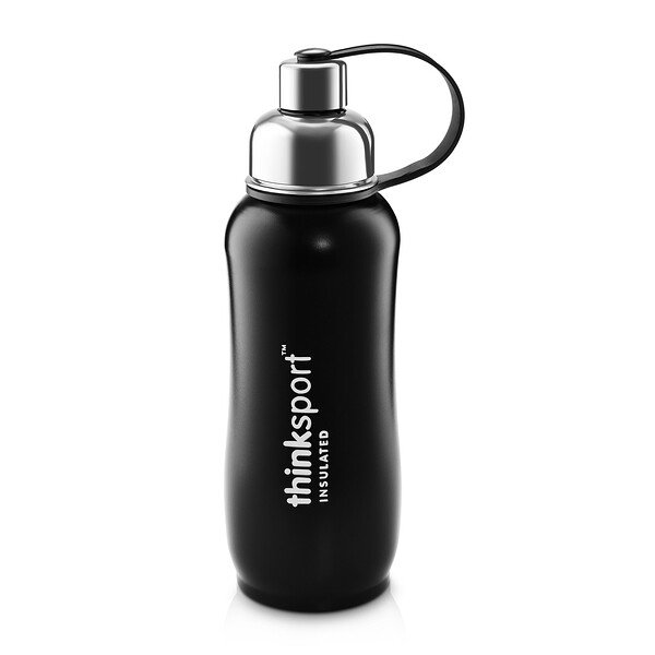 לקנות Think, Thinksport, Insulated Sports Bottle, Black, 25 oz (750 ml ...