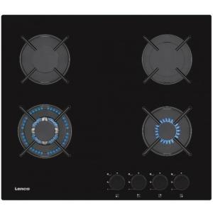 כיריים גז 4 להבות בישול LENCO LGH-6408BK – זכוכית שחורה