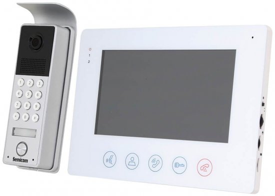 אינטרקום ומסך 7 אינץ' Semicom - צבע לבן