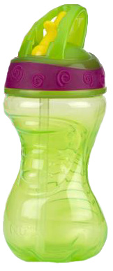 בקבוק אליגטור עם פיה מתקפלת לגילאי +12 חודשים בנפח 300 מ''ל Nuby - צבע ירוק