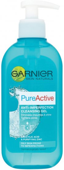 ג'ל ניקוי Garnier Pure Active לעור מעורב עד שמן - נפח 200 מ''ל