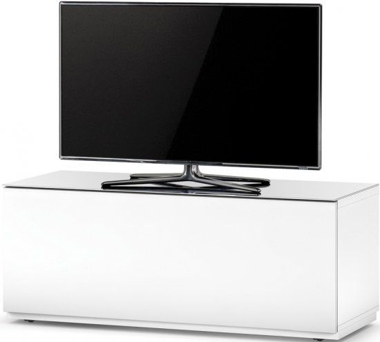 מזנון טלוויזיה עד 50 אינץ' מזכוכית ועץ Sonorous ST110 - צבע לבן מבריק