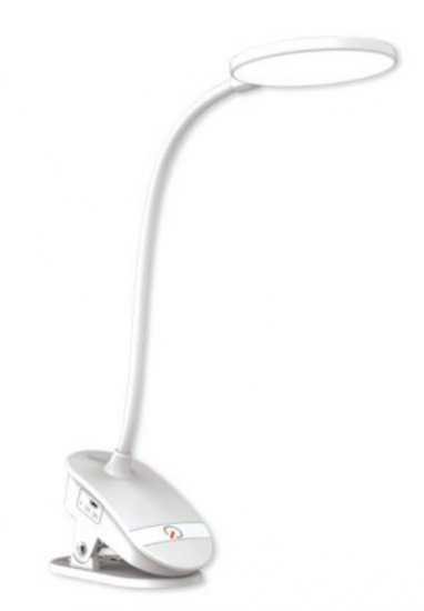 מנורת שולחן קליפס נטענת עגולה Omega 5W OM-RC101-WH