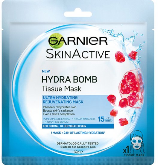 מסכת בד Garnier Skin Active עם תמצית רימונים