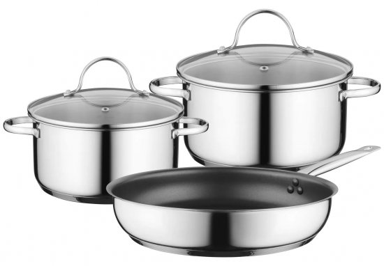 מציאון ועודפים - סט 2 סירים + מחבת לכיריים אינדוקציה Bosch HEZ9SE030 / HZ9SE030