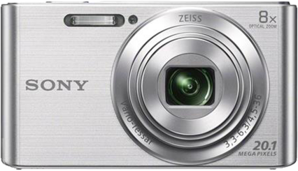 מצלמה דיגיטלית קומפקטית Sony Cyber-Shot DSC-W830S 20.1MP - צבע כסוף - כרטיס MicroSD 32GB + מתאם כלול