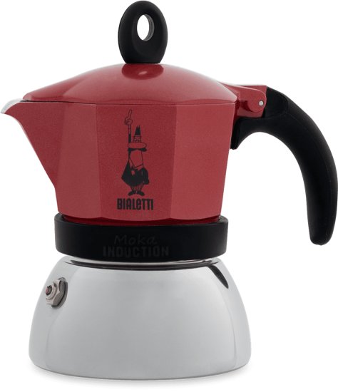 מקינטה אינדוקציה ל-2 כוסות קפה Bialetti Moka - אדום