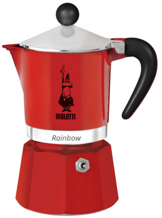 מקינטה ל-3 כוסות קפה Bialetti Rainbow - אדום