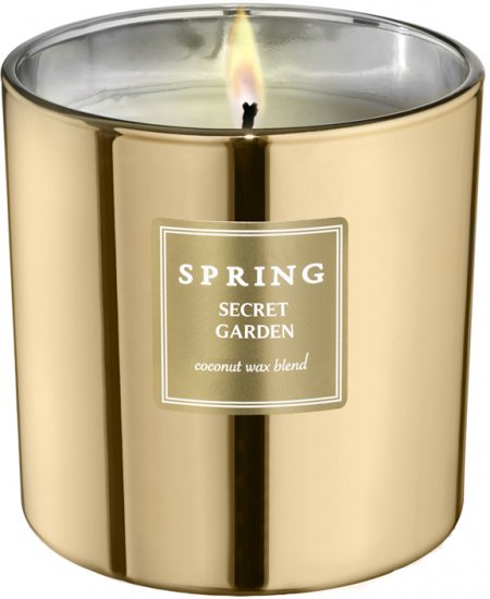 נר ריחני זהב בגודל 10 Spring Secret Garden - משקל 400 גרם