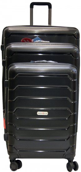 סט 3 מזוודות קשיחות 21+24+28 Travel Club - צבע שחור