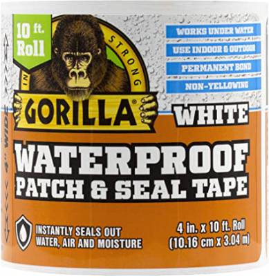 סרט אטימה גמיש והדבקה עמיד למים באורך 3 מטרים Gorilla – צבע לבן