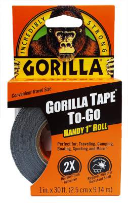 סרט הדבקה  חבלה באורך 9.14 מטר ו- 25 מ''מ רוחב  Gorilla Tape TO-GO - צבע שחור