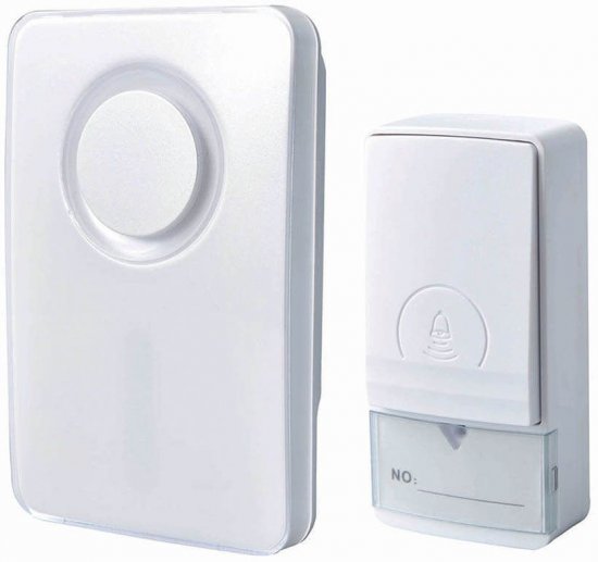 פעמון דלת אלחוטי 230V+לחצן בטהובן – צבע לבן
