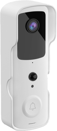 פעמון וידאו חכם 1080p HD הנשלט באמצעות אפליקציה Elock Buzz - צבע לבן