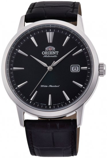 שעון יד אנלוגי אוטומטי לגברים Orient RA-AC0F05B10B - צבע כסוף עם רצועת עור שחורה