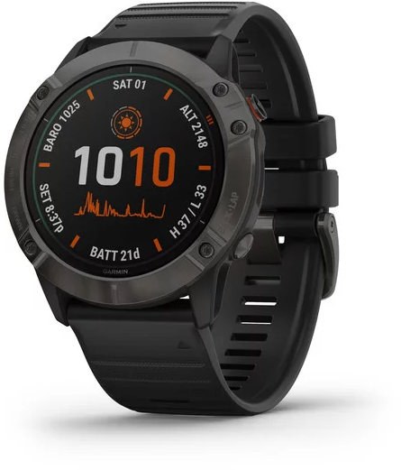 לקנות שעון חכם Garmin Fenix 6X Pro Solar 51mm - צבע אפור טיטניום DLC עם  רצועה שחורה - כולל תמיכה מלאה בעברית - שנתיים אחריות יבואן רשמי על ידי  רונלייט - Giftim אונליין