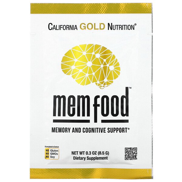 California Gold Nutrition‏, MEM Food, תמיכה בזיכרון ובקוגניציה, חבילה נפרדת, 8.5 גרם (0.3 אונקיות), הזמנה מאייהרב – iHerb