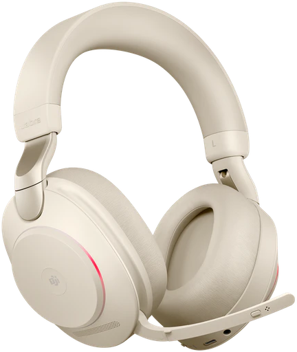 אוזניות Bluetooth אלחוטיות Jabra Evolve2 85 USB-A MS Teams Stereo Over-Ear - צבע בז'
