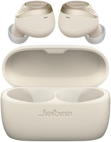 אוזניות Bluetooth אלחוטיות עם מיקרופון Jabra Elite 75t True Wireless Earbuds צבע בז' / זהב