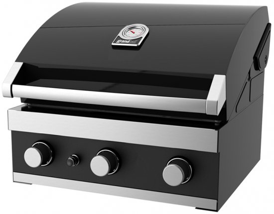 גריל גז בנוי 3 מבערים Grandhall GTI3 - צבע שחור