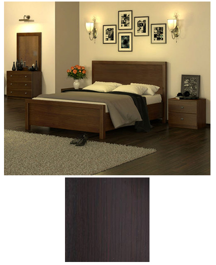 חדר שינה דגם In Style Oliver מיטה 140x190 ס''מ - גוון וונגה