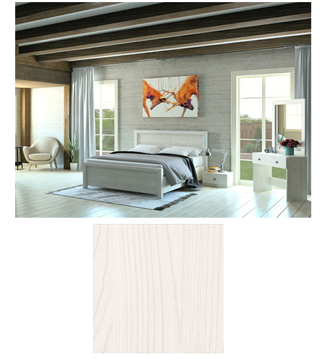 חדר שינה דגם In Style Summer מיטה 160x200 ס''מ - גוון מייפל מולבן