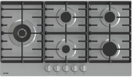 כיריים גז 5 להבות בישול בגימור נירוסטה 90 ס''מ Gorenje GW951X