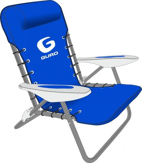 כסא חוף מתקפל עם מסגרת פלדה Guro  - צבע כחול