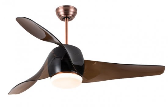 מאוורר תקרה דקורטיבי 52 אינטש 3 כנפיים NORTHER Emanuel NT-EM52-GL-LED - כולל שלט רחוק - צבע נחושת