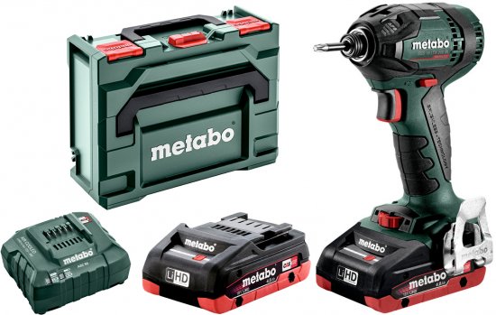 מברגת אימפקט נטענת Metabo SSD 18 LTX 200 BL 18V + סוללות 2x4Ah + מטען + מזוודה