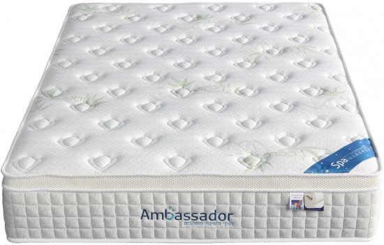 מזרן קפיצים מבודדים 180x200 עם ריפוד בד במבוק אוורירי AMBASSADOR דגם ספא מבית Home Decor