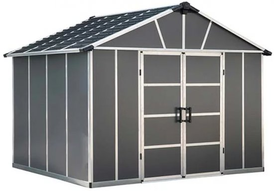 מחסן גינה יוקון כולל רצפה Palram 3.3X2.7 - צבע אפור כהה