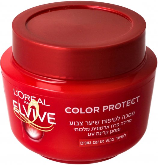 מסכה לטיפוח שיער צבוע Elvive Color Protect מבית Loreal - נפח 300 מ''ל