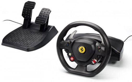 מציאון ועודפים - הגה מירוצים עם דוושות מהדורת Thrustmaster Ferrari 458 Italia למחשב ול- Xbox 360