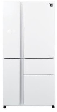 מקרר 5 דלתות אינוורטר 651 ליטר Sharp SJ-FSD910-WH - זכוכית לבנה