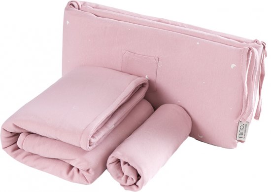 סט מצעים לעריסה 100% כותנה Nino - צבע מון שואו סגול כהה