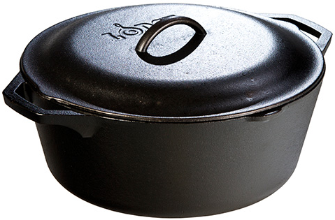 סיר מברזל יצוק עם מכסה 6.6 ליטר 32 ס''מ Lodge