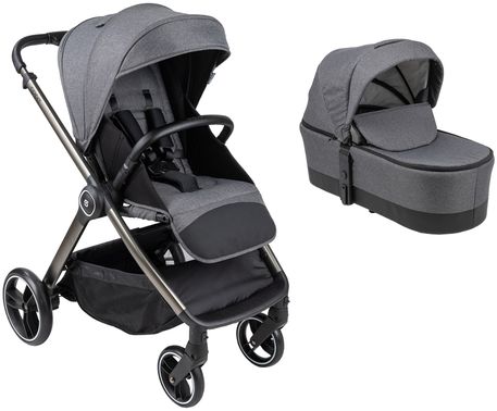 עגלת תינוק דו-כיוונית עם סל שכיבה BabySafe Spirit - צבע אפור