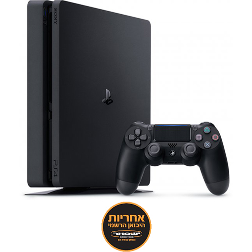 קונסולת משחק Sony PlayStation 4 Slim 500GB - צבע שחור - אחריות יבואן רשמי על ידי ישפאר